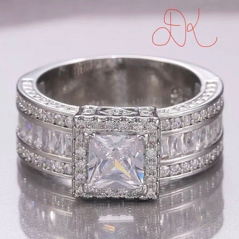 WEDDING RING BRIDAL RING ENGAGMENT RING - Picture 8 of 9